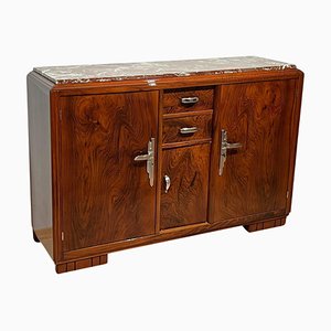 Art Deco Sideboard in Walnut, Lacquer & Nickel, France, 1930s-NNB-1720211