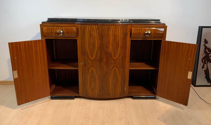 Art Deco Sideboard, Walnut Veneer, Nickel Fittings, France, circa 1930-NNB-1073192