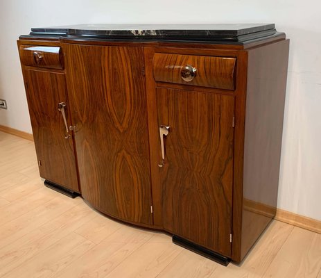 Art Deco Sideboard, Walnut Veneer, Nickel Fittings, France, circa 1930-NNB-1073192