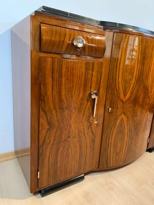 Art Deco Sideboard, Walnut Veneer, Nickel Fittings, France, circa 1930-NNB-1073192