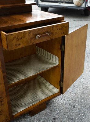 Art Deco Sideboard with Hanging Mirror in Poplar Root, Italy-RAQ-1030464