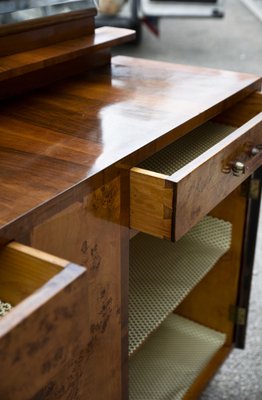 Art Deco Sideboard with Hanging Mirror in Poplar Root, Italy-RAQ-1030464