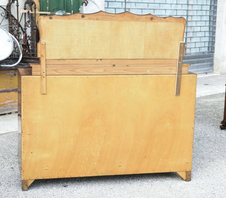 Art Deco Sideboard with Hanging Mirror in Poplar Root, Italy-RAQ-1030464