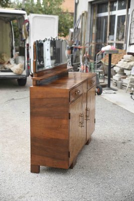 Art Deco Sideboard with Hanging Mirror in Poplar Root, Italy-RAQ-1030464