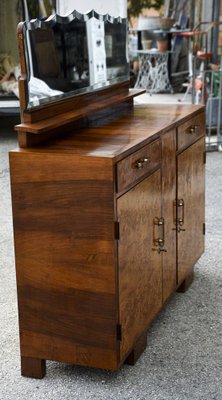 Art Deco Sideboard with Hanging Mirror in Poplar Root, Italy-RAQ-1030464