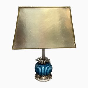 Art Deco Silver and Ceramic Table Lamp-EK-1795506