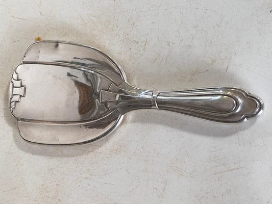 Art Deco Silver Beveled Hand Mirror, France, 1940s-UR-1802502