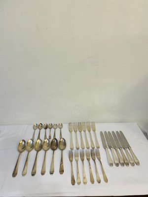 Art Deco Silver Cutlery, 1920s, Set of 36-RZY-1751975