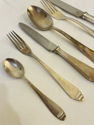 Art Deco Silver Cutlery, 1920s, Set of 36-RZY-1751975