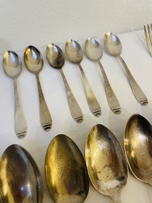 Art Deco Silver Cutlery, 1920s, Set of 36-RZY-1751975