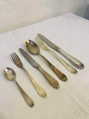 Art Deco Silver Cutlery, 1920s, Set of 36-RZY-1751975