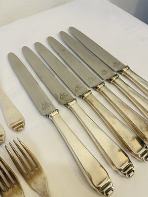 Art Deco Silver Cutlery, 1920s, Set of 36-RZY-1751975