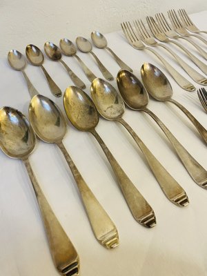 Art Deco Silver Cutlery, 1920s, Set of 36-RZY-1751975