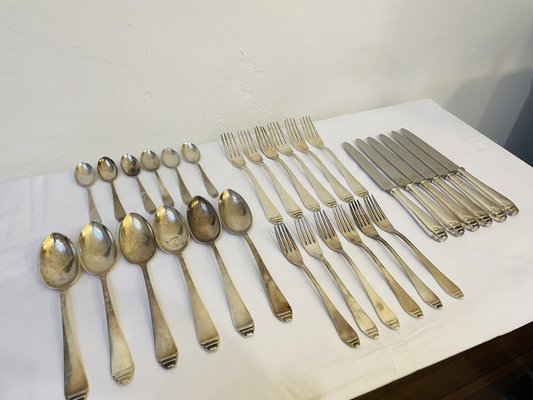 Art Deco Silver Cutlery, 1920s, Set of 36-RZY-1751975