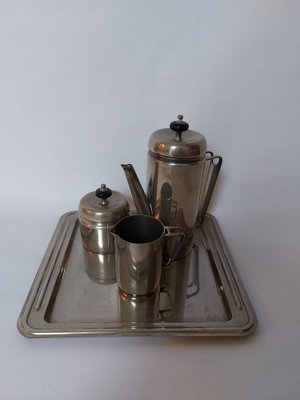 Art Deco Silver-Plated Coffee Service, 1930s, Set of 4-AIF-1780589