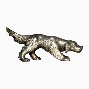 Art Deco Silver Terracotta Setter Dog, 1930s-GKB-1802220