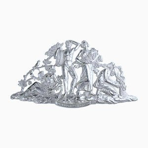 Art Deco Silvered Bronze Wall Sculpture-GUT-2023461