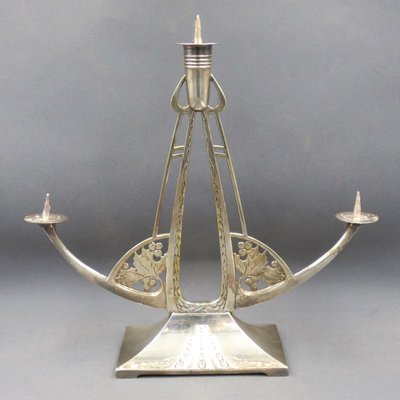 Art Deco Silvered Candleholder, 1930s -1940s-WK-1409571