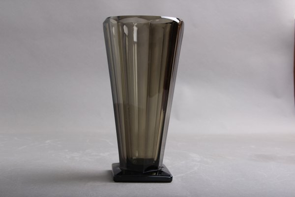 Art Deco Smoked Glass Vase, 1910s-DQ-993921