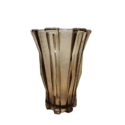 Art Deco Smoked Glass Vase, 1930s-VHW-2043146