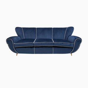 Art Déco Sofa in Velvet by Guglielmo Ulrich, Italy, 1940s-FER-1233654