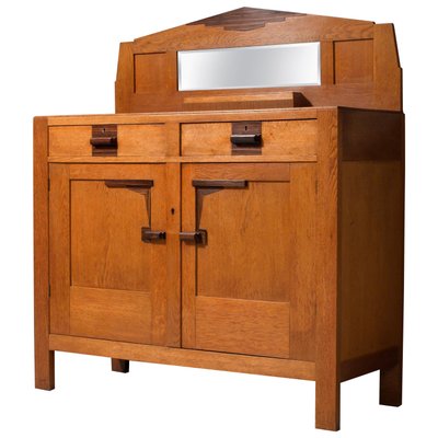 Art Deco Solid Oak and Coromandel Bar Cabinet, 1930s-ITV-1299169