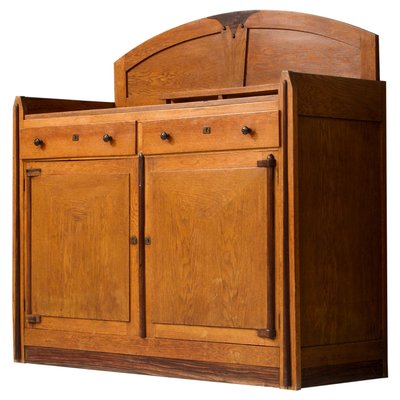 Art Deco Solid Oak and Coromandel Bar Cabinet, 1930s-ITV-1299170