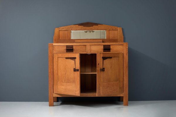 Art Deco Solid Oak and Coromandel Bar Cabinet, 1930s-ITV-1299169