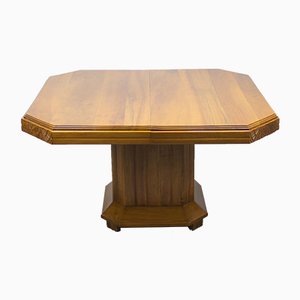 Art Deco Solid Walnut Extendable Dining Table, 1920s-NE-780851