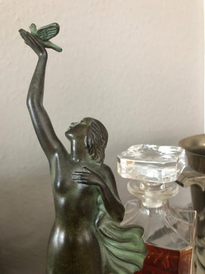 Art Deco Spelter Message Sculpture by Pierre Le Faguays and Max Le Verrier-QGS-1022008