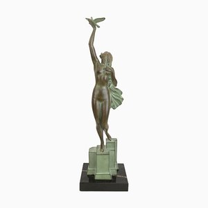 Art Deco Spelter Message Sculpture by Pierre Le Faguays and Max Le Verrier-QGS-1022008