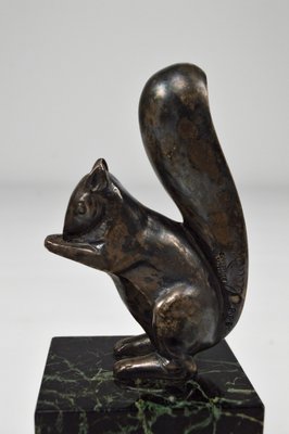 Art Deco Squirrel Bookends in Silvered Bronze by Marcel Guillemard, 1920s, Set of 2-XNH-1762458