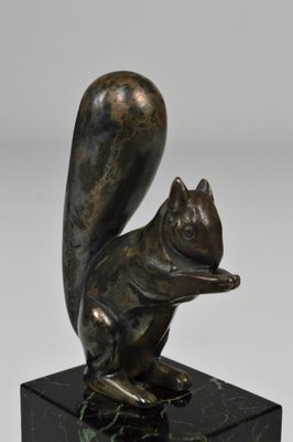 Art Deco Squirrel Bookends in Silvered Bronze by Marcel Guillemard, 1920s, Set of 2-XNH-1762458