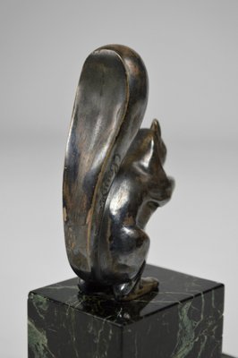 Art Deco Squirrel Bookends in Silvered Bronze by Marcel Guillemard, 1920s, Set of 2-XNH-1762458