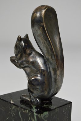 Art Deco Squirrel Bookends in Silvered Bronze by Marcel Guillemard, 1920s, Set of 2-XNH-1762458