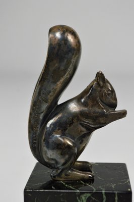 Art Deco Squirrel Bookends in Silvered Bronze by Marcel Guillemard, 1920s, Set of 2-XNH-1762458