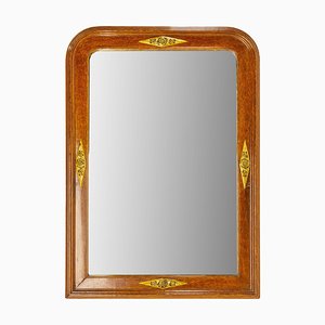 Art Deco Stucco Mirror in Wood Imitation, France, 1930s-RIU-1320881