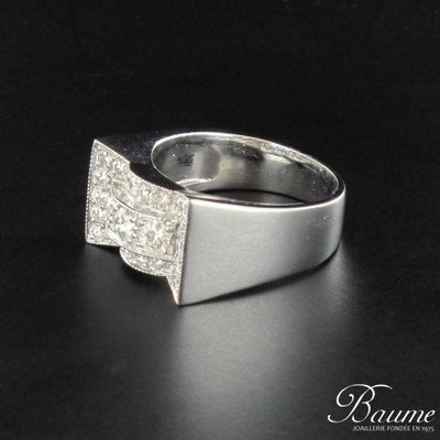 Art Deco Style 0.87 Carat 18 Karat White Gold Ring-OLU-896164