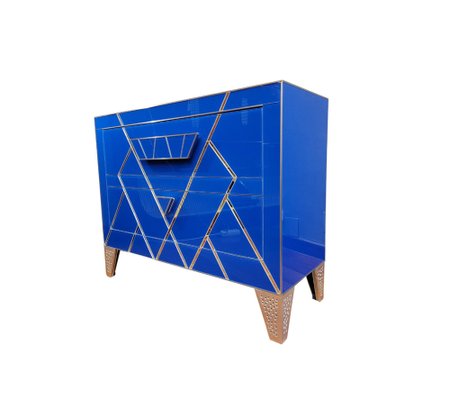 Art Deco Style Blue Glass Commode-NUC-1797184