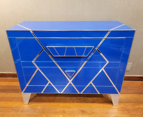 Art Deco Style Blue Glass Commode-NUC-1797184