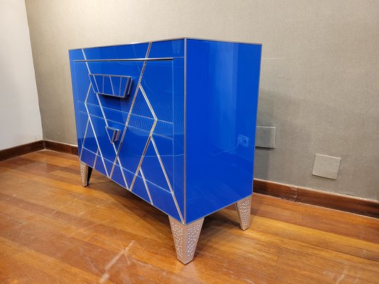 Art Deco Style Blue Glass Commode-NUC-1797184