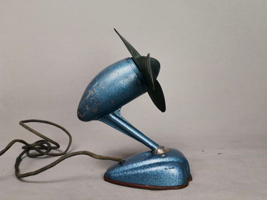 Art Deco Style Blue Metallic Iron Electric Air Fan, 1959-SCS-1765549