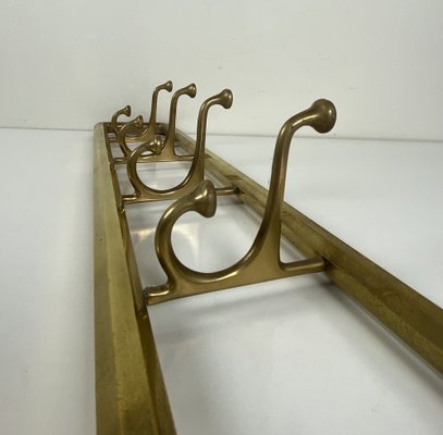 Art Deco Style Brass Coat Rack With Foldable Hooks, Austria, 1940s-WZZ-1274045