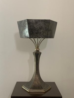 Art Deco Style Brutalist Metal Table Lamp, 1980s-IJR-1777748