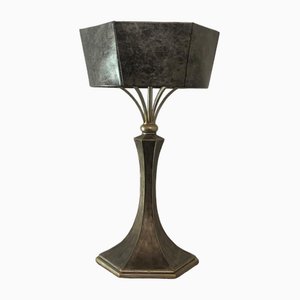 Art Deco Style Brutalist Metal Table Lamp, 1980s-IJR-1777748