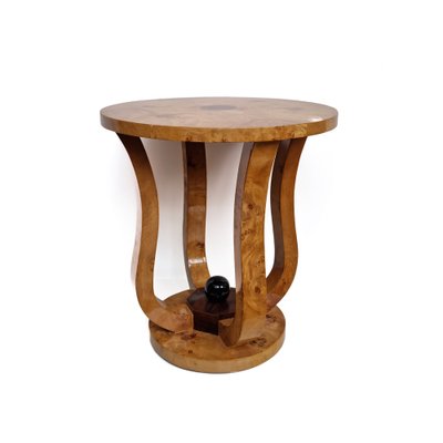 Art Deco Style Burl Wood Side Table-QQA-1743591