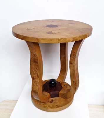 Art Deco Style Burl Wood Side Table-QQA-1743591