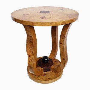 Art Deco Style Burl Wood Side Table-QQA-1743591