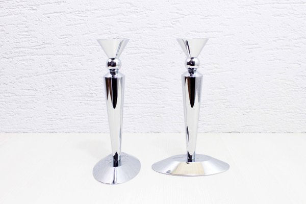 Art Deco Style Candlestick Holders, Set of 2-BQF-1168148