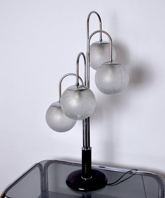 Art Deco Style Chromed Spiral Table Lamp with 4 Globes, 1970s-EJE-885105